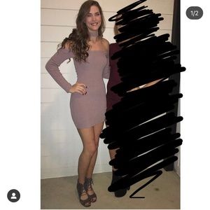 Mauve Bodycon Sweater Dress